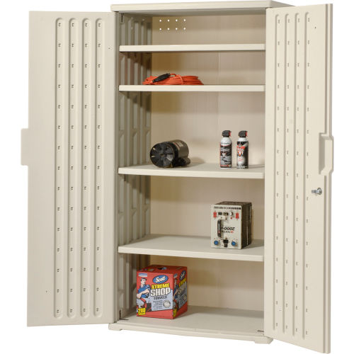 Plastic Storage Cabinet 36x22x72 - Light Gray