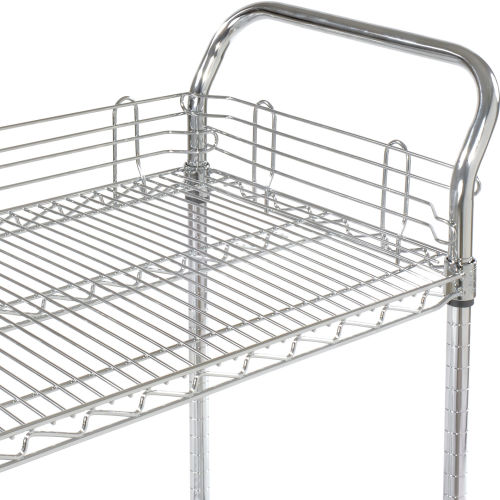 Nexel® Chrome Utility Cart w/2 Shelves & Poly Casters, 1200 lb