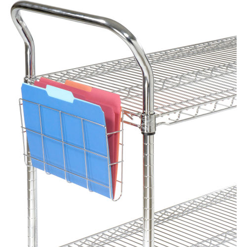 Nexel® Chrome Utility Cart w/2 Shelves & Poly Casters, 1200 lb. Capacity,  36