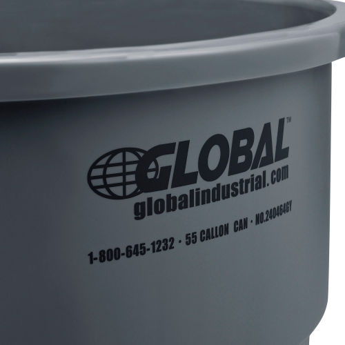 Global Industrial™ Plastic Trash Can, Gray, 55 Gallon