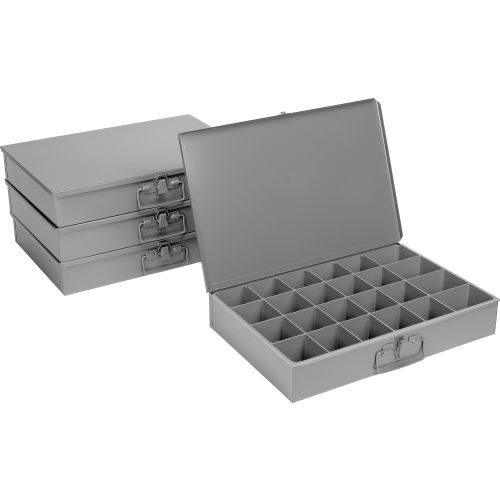 4-24 Compartment Transparent Organiser Box with Removable Sections - 48mm x  235mm x 382mm - Duratool