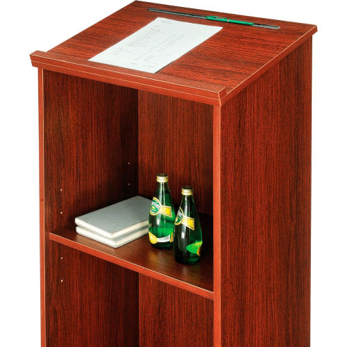 Interion® Stand-Up Podium / Lectern, 23W X 15-3 / 4D X 45-7 / 8H,  Mahogany