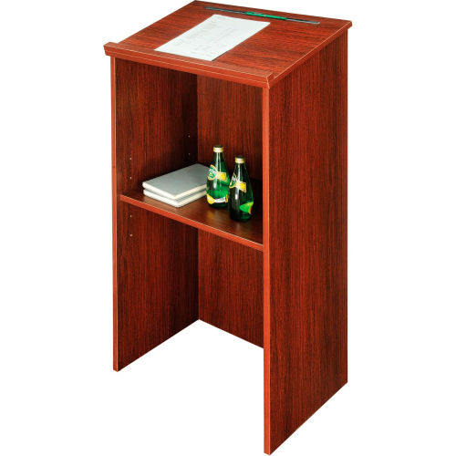 Interion® Stand-Up Podium / Lectern, 23W X 15-3 / 4D X 45-7 / 8H,  Mahogany