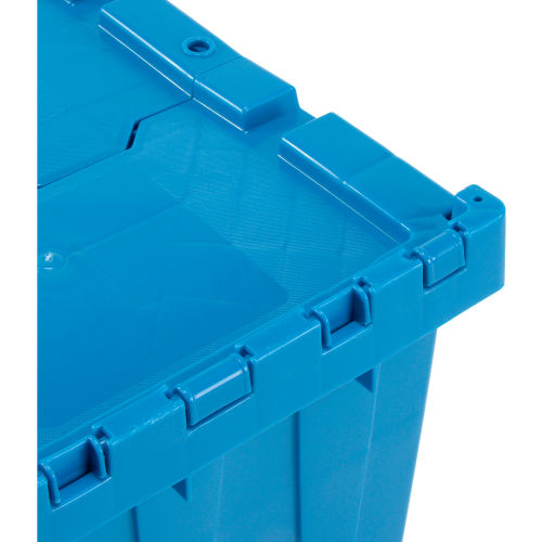 Global Industrial™ Plastic Shipping/Storage Tote w/ Attached Lid,  21-7/8x15-1/4x12-7/8, Red