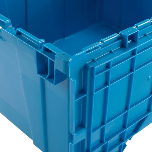 Global Industrial™ Plastic Shipping/Storage Tote w/Attached Lid, 23