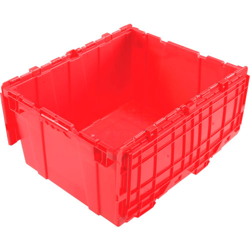 Global Industrial™ Plastic Shipping/Storage Tote w/Attached Lid,  23-3/4x19-1/4x12-1/2, Gray