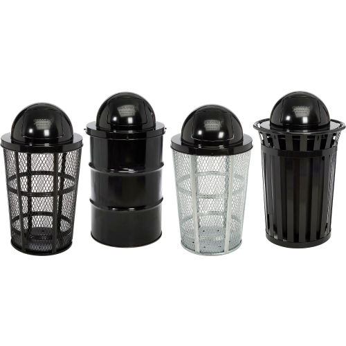 Global Industrial™ Outdoor Steel Diamond Trash Can With Dome Lid