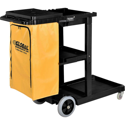 Janitor Cart - Black Rubbermaid