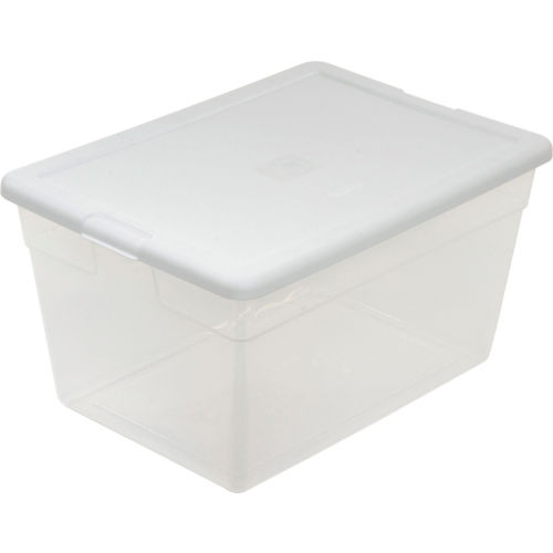 Sterilite 19889804 Clear Storage Tote With Lid 70 Quart  26-1/8x16-1/4x13-1/2 - Pkg Qty 4