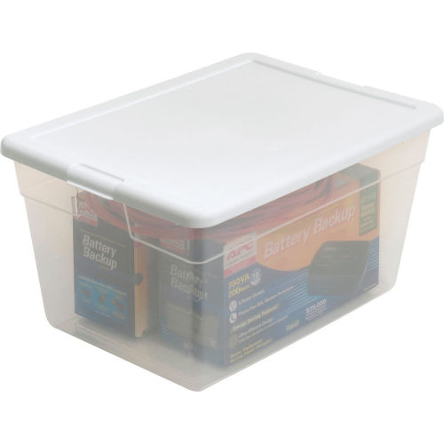 Sterilite 16598008 Clear Storage Tote With Lid 56 Quart 23x16-1/4x12-3/8 -  Pkg Qty 8