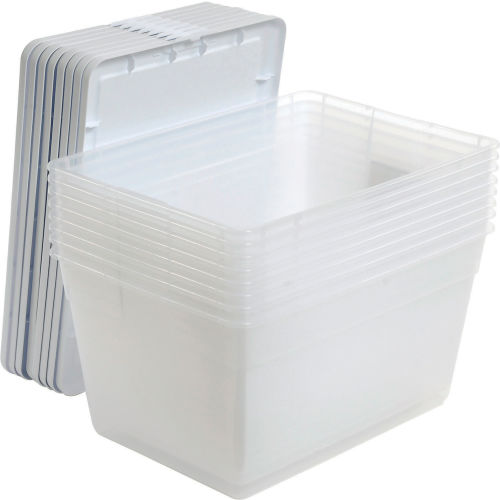 Sterilite 16598008 Clear Storage Tote With Lid 56 Quart 23x16-1/4x12-3/8 -  Pkg Qty 8