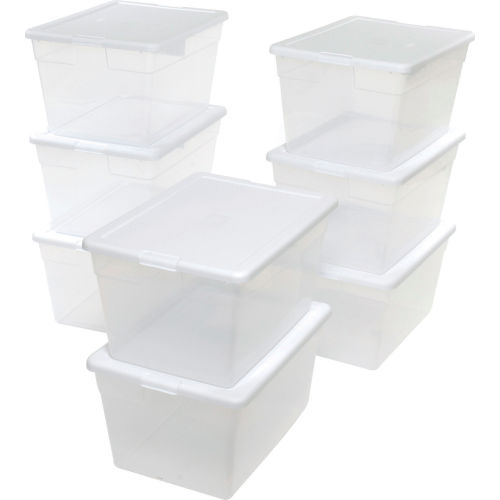 Totes & Containers, Storage Chests, Sterilite Clear Storage Tote With Lid,  19889804, 70 Quart 26-1/8x16-1/4x13-1/2 - Pkg Qty 4