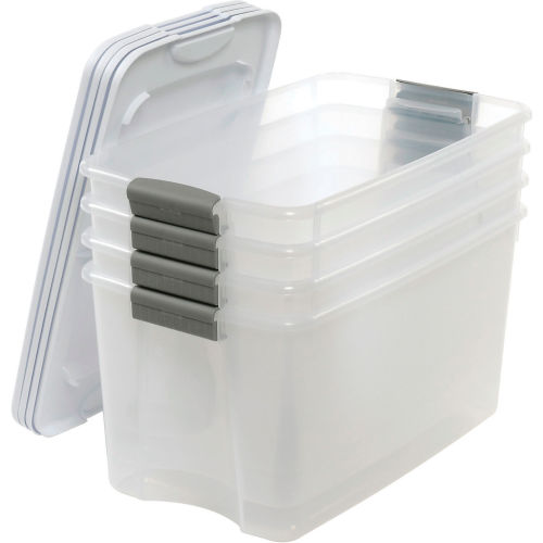 Totes & Containers, Storage Chests, Sterilite Clear Storage Tote With Lid,  19889804, 70 Quart 26-1/8x16-1/4x13-1/2 - Pkg Qty 4