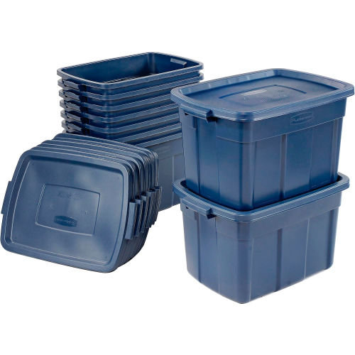 Rubbermaid® Roughneck™ Tote 25 Gallon 28-7/8 x 19-7/8 x 16-3/4 Dark Indigo  Metallic - Pkg Qty 6