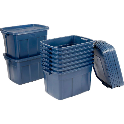 Rubbermaid® Roughneck™ Tote 25 Gallon 28-7/8 x 19-7/8 x 16-3/4 Dark Indigo  Metallic - Pkg Qty 6