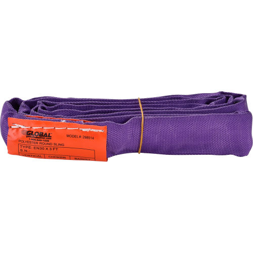 Global Industrial™ Polyester Round Sling, Endless, 3 Ft, 2600/2100/5200 Lbs  Cap