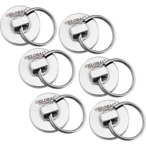 Global Industrial™ Neodymium Magnetic Assembly w/ Key Ring, 35 Lbs. Pull,  6/Pack