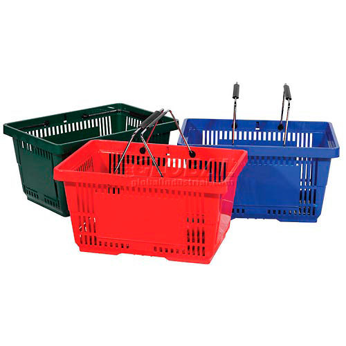 Versacart 28 Liter Green Plastic Hand Basket Set - 19 1/8L x 13 1/8W x 10D