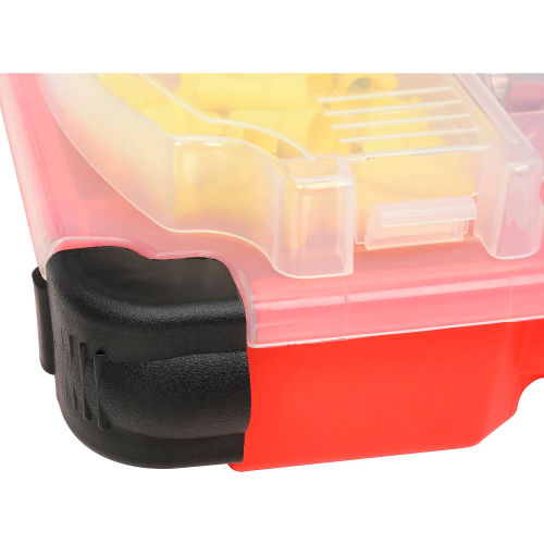 Plano Stow N Go Singled-Sided LockJaw 15-54 Adjustable Compartment Box,  14.5Wx3-3/8Dx11-3/4H,Red