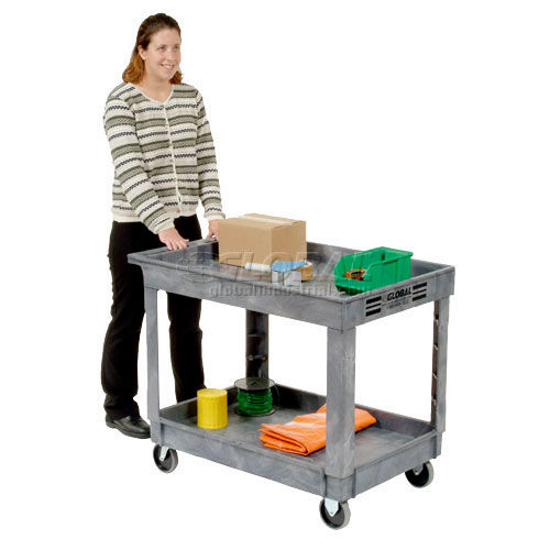 Global Industrial™ Utility Cart w/3 Shelves & 6 Casters, 500 lb. Capacity,  46L x 25W x 35H