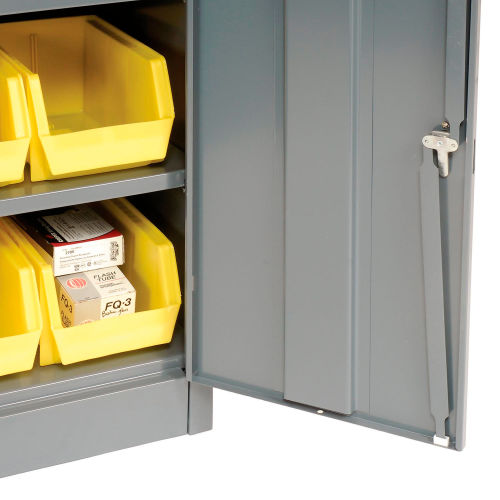 Global Industrial Locking Storage Cabinet w/ 12 Yellow Bins, 99 lbs.  Weight, 36W x 18D x 42H
