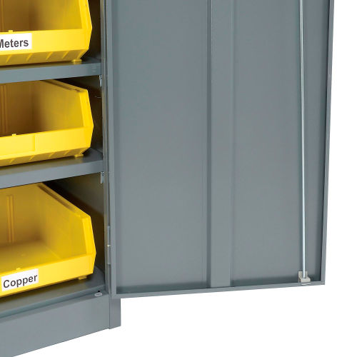 Global Industrial™ Bin Cabinet Deep Door 96 YL Bin, Shelves, 16 Ga  Unassembled Cabinet 38x24x72