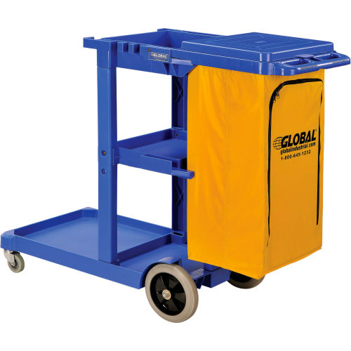 Janitor Cart, Blue - Major Supply Corp