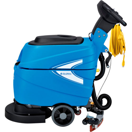 Global Industries 641250 Electric Auto Floor Scrubber 18 in. Cleaning Path - Corded - Blue