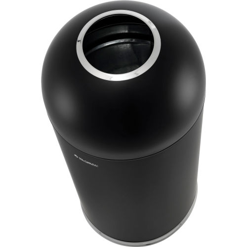 Global Industrial™ Steel Round Open Top Trash Can, 15 Gallon, Black