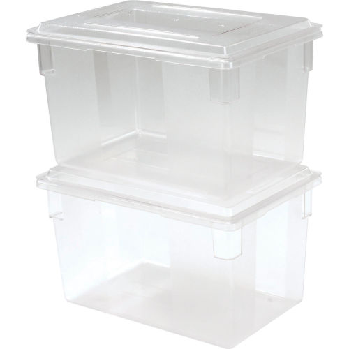 Rubbermaid 3301-00 Clear Plastic Box 21.5 Gallon 18 x 26 x 15 - Pkg Qty 6