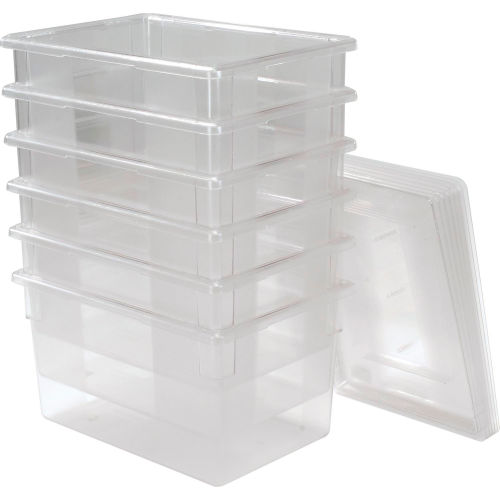 Rubbermaid 3301-00 Clear Plastic Box 21.5 Gallon 18 x 26 x 15 - Pkg Qty 6