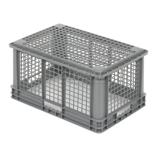 Global Industrial™ Solid Straight Wall Container,  23-3/4Lx15-3/4Wx8-1/4H, Gray - Pkg Qty 4