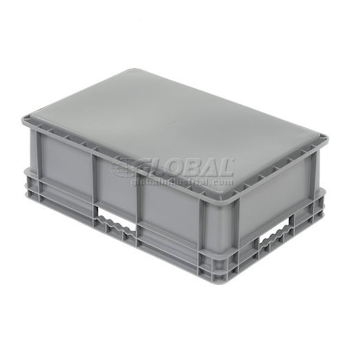 Global Industrial™ Solid Straight Wall Container,  23-3/4Lx15-3/4Wx8-1/4H, Gray - Pkg Qty 4