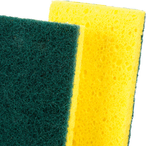 Schorin Company  Green & Yellow Cellulose Scrub Sponge 6.25x3.25