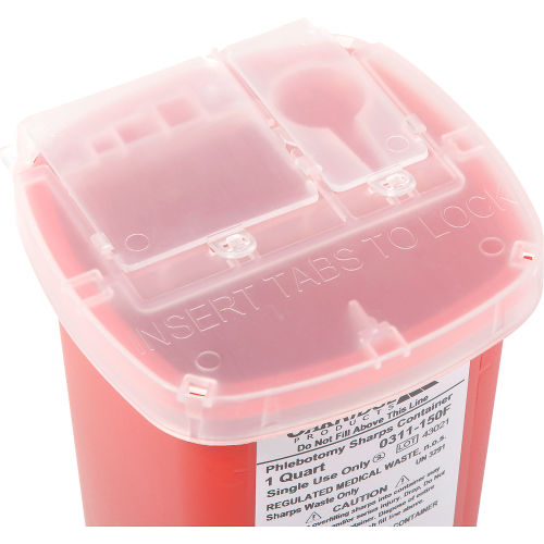 Oak Ridge 1 Qt. Phlebotomy Sharps Disposal Container w/ Slide Lid - 80/Cs -  Save at Tiger Medical, Inc