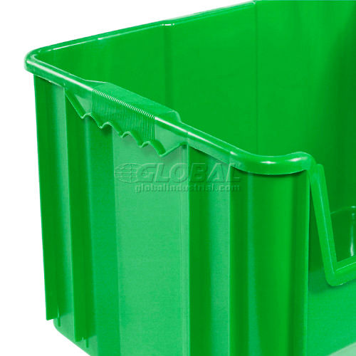 Global Industrial™ Plastic Hopper Bin, 19-7/8W x 15-1/4D x 12-7/16H, Gray  - Pkg Qty 3