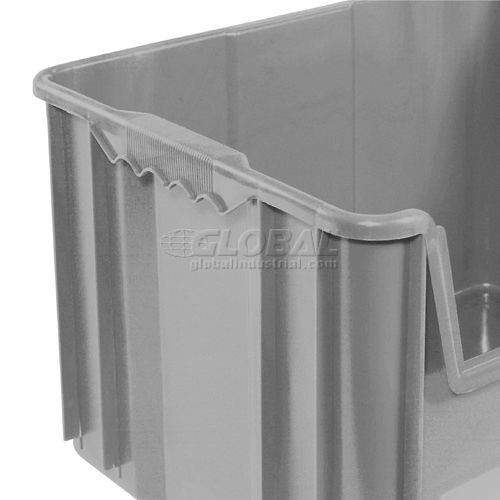 Global Industrial™ Plastic Hopper Bin, 19-7/8W x 15-1/4D x 12-7/16H, Gray  - Pkg Qty 3