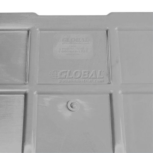 Global Industrial™ Plastic Hopper Bin, 19-7/8W x 15-1/4D x 12-7/16H, Gray  - Pkg Qty 3