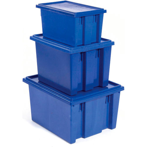 Akro-Mils 35-180 BLUE HDPE Storage Tote Box (without Lid), 0.5 cu ft, 16 x  10 x 5.88