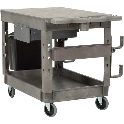 Nexel Global Industrial Flat Top Utility Cart w/3 Shelves, 44L x 25-1/2W  x 32-1/2H, Black - GLO800349 