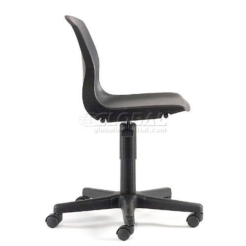 Global Industrial 921357 Interion Plastic Office Chair - Black