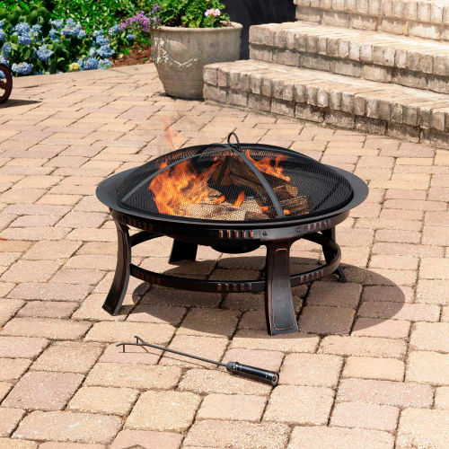Pleasant Hearth Brant Wood Burning Fire Pit OFW106R, 30 Round, Rubbed  Bronze Finish | B1169650 - GLOBALindustrial.ca