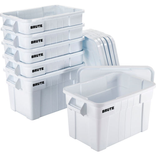 Rubbermaid Commercial Products FG9S3100WHT Rubbermaid 20 Gallon Brute Tote  with Lid FG9S3100WHT - 27-7/8 x 17-3/8 x 15-1/8 - White