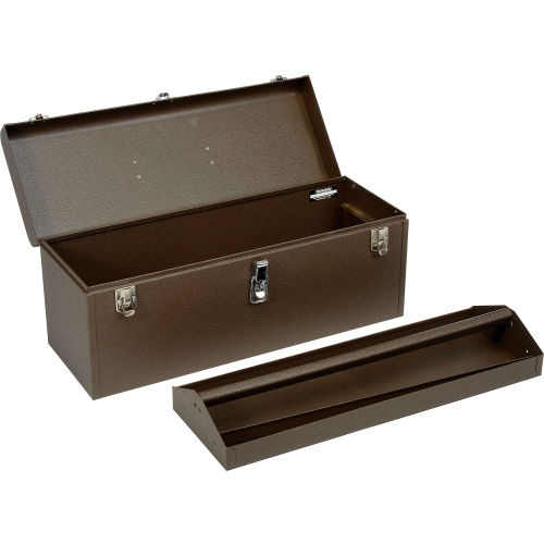 Kennedy Manufacturing 5220B 20 Hand-Carry Tool Box with Tote Tray, Tan Brown Wrinkle