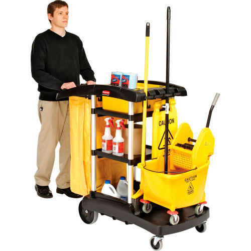 Cleaning Cart - High Capacity Janitorial Cart 9T72 - Parish Supply