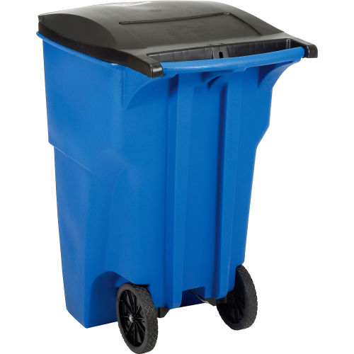 Rubbermaid Rollout Recycling Container/Trash Can: 95 gal, Rectangle, Blue MPN:FG9W2273BLUE