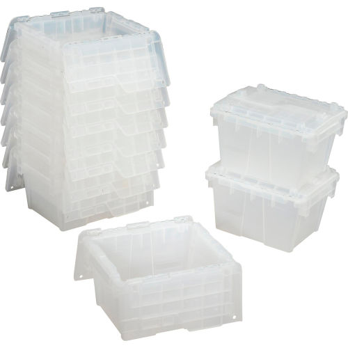 Orbis Flipak Attached Lid Container FP03 - 11-13/16 x 9-13/16 x 7-11/16, Clear