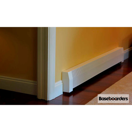 Baseboarders Premium Series Steel Easy Slip-On Baseboard Left Side Closed Endcap, White