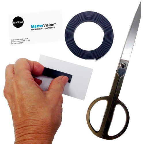 MasterVision Dry-Erase Magnetic Tape Rolls, Write-On Wipe-off, White, 2 x 50 ft.