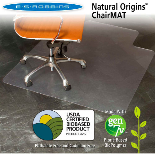 ES Robbins Natural Origins Carpet Chair Mat with Lip, 36 x 48